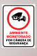 Kit 5 Placas \"Ambiente Monitorado por Câmera de Segurança\"