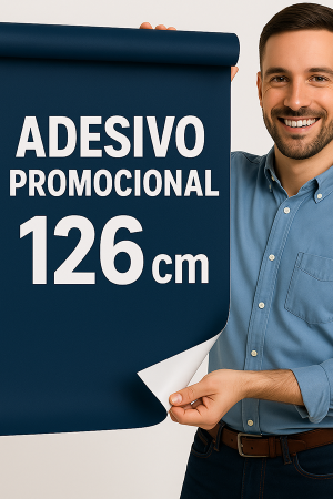Adesivo Impresso 126cm Metro Linear Vinil Promocional Rolo com 126 cm 4x0 Fosco 0,08 Sem Acabamento Valor Mínimo R$ 50