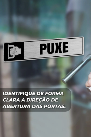Adesivo Puxe e Empurre Vinil Adesivo 20x5 cm 4x0 Impresso Alta Resolução Corte Especial 
