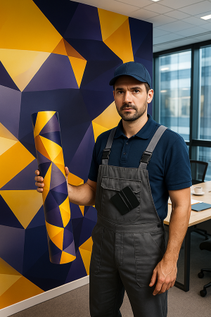 DECCOR | GEOMETRIC Vinil Adesivo 58x300 cm 4x0 Impresso Corte Reto 