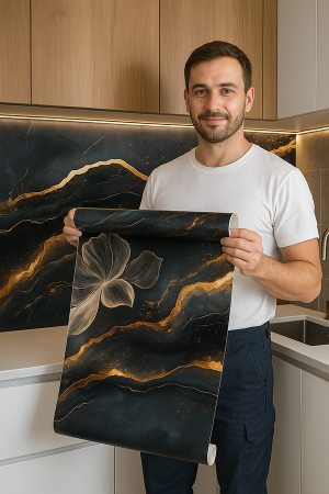 DECCOR |MARBLE Vinil Adesivo 58x300 cm 4x0 Impresso Corte Reto 