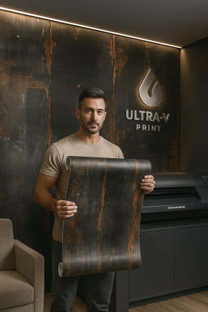 DECCOR | METAL Vinil Adesivo 58x300 cm 4x0 Impresso Corte Reto 
