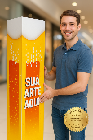 DISPLAY TRIEDRO Polionda 40x180 cm 4x0 Adesivado Corte Reto, Picote e VHB Pedido Mínimo R$ 50,00