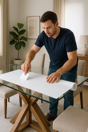 Película de Vinil Branco para Vidro Vinil 0,10 Venda por Metro Linear Sem Impressão Brilho Corte Reto 