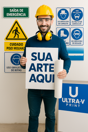 Placa de Sinalização Placa de Poliestireno ( PS ) 1,2 ou 3mm Medidas Padrões 4x0 Impresso Uv Corte Reto Pedido Mínimo R$ 50,00