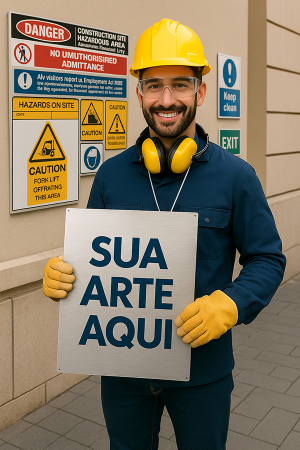 Placa de Sinalização ACM 3mm ACM 3 mm Medidas Padrões 4x0 Impresso Uv Corte Reto Pedido Mínimo R$ 50,00