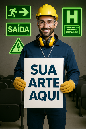 PLACAS FOTOLUMINESCENTE PS 1mm + Fotoluminescente 4 horas Formatos Padrões 4x0 Impresso Uv Corte Reto Pedido Mínimo R$ 50,00