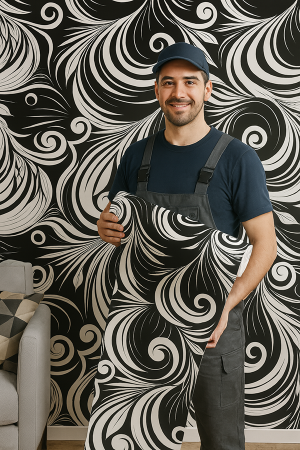 Platinum DECCOR | GEOMETRIC BLACK Vinil Adesivo 58x300 cm 4x0 Impresso Corte Reto 