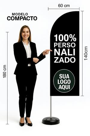 WINDBANNER COMPLETO COMPACTO Tecido Micro Fibra - 60X145CM Haste de Alumínio com Base de Plástico 4x4 Impressão sublimática Costurado Cotação de frete para todo Brasil leia a descrição
